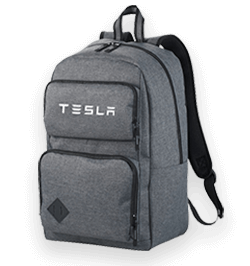 Wholesale promotional grey backpack printed with company logo